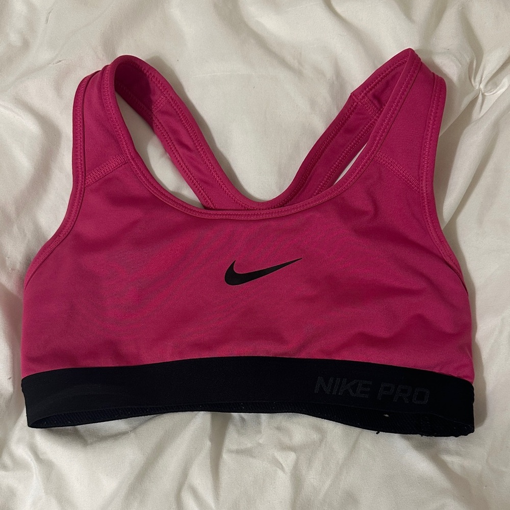 Nike Pro Women's Pink and Black Sports Bra